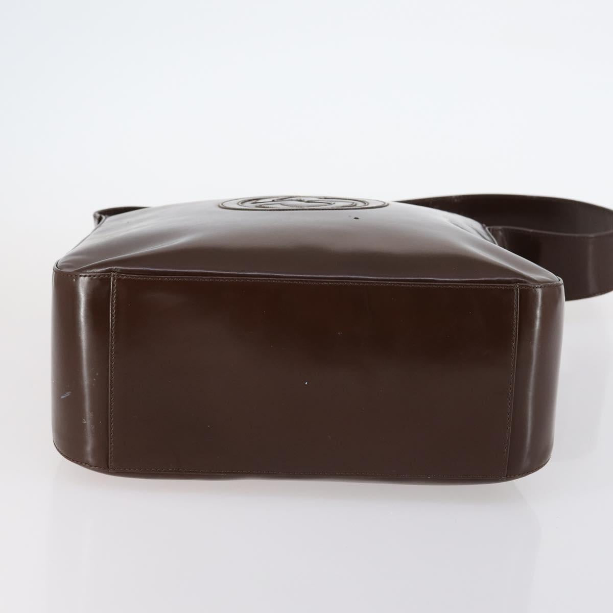 GUCCI Shoulder Bag Nylon Enamel Leather 5Set Black Brown khaki Auth bs29701