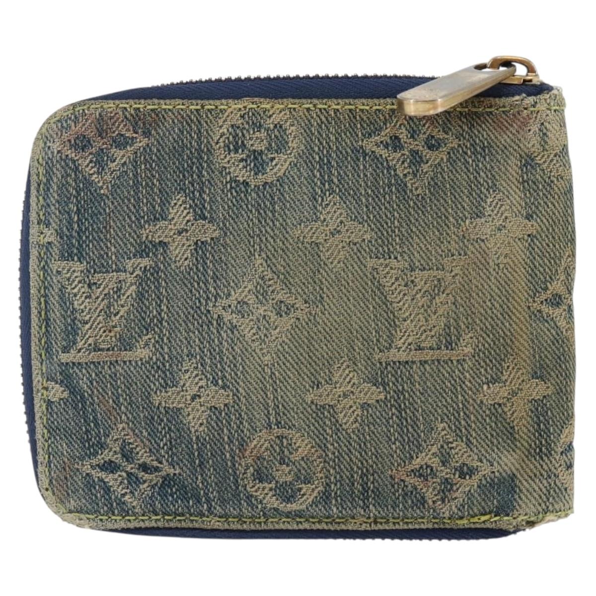LOUIS VUITTON Monogram Denim Mini Zippy Wallet Wallet Blue M95342 Auth bs29706