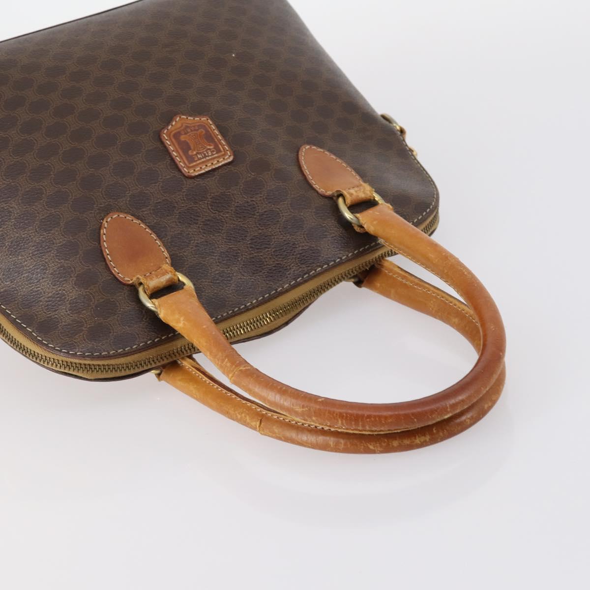 CELINE Hand Bag Canvas Nylon PVC 6 Set Brown Navy Green Auth bs29710
