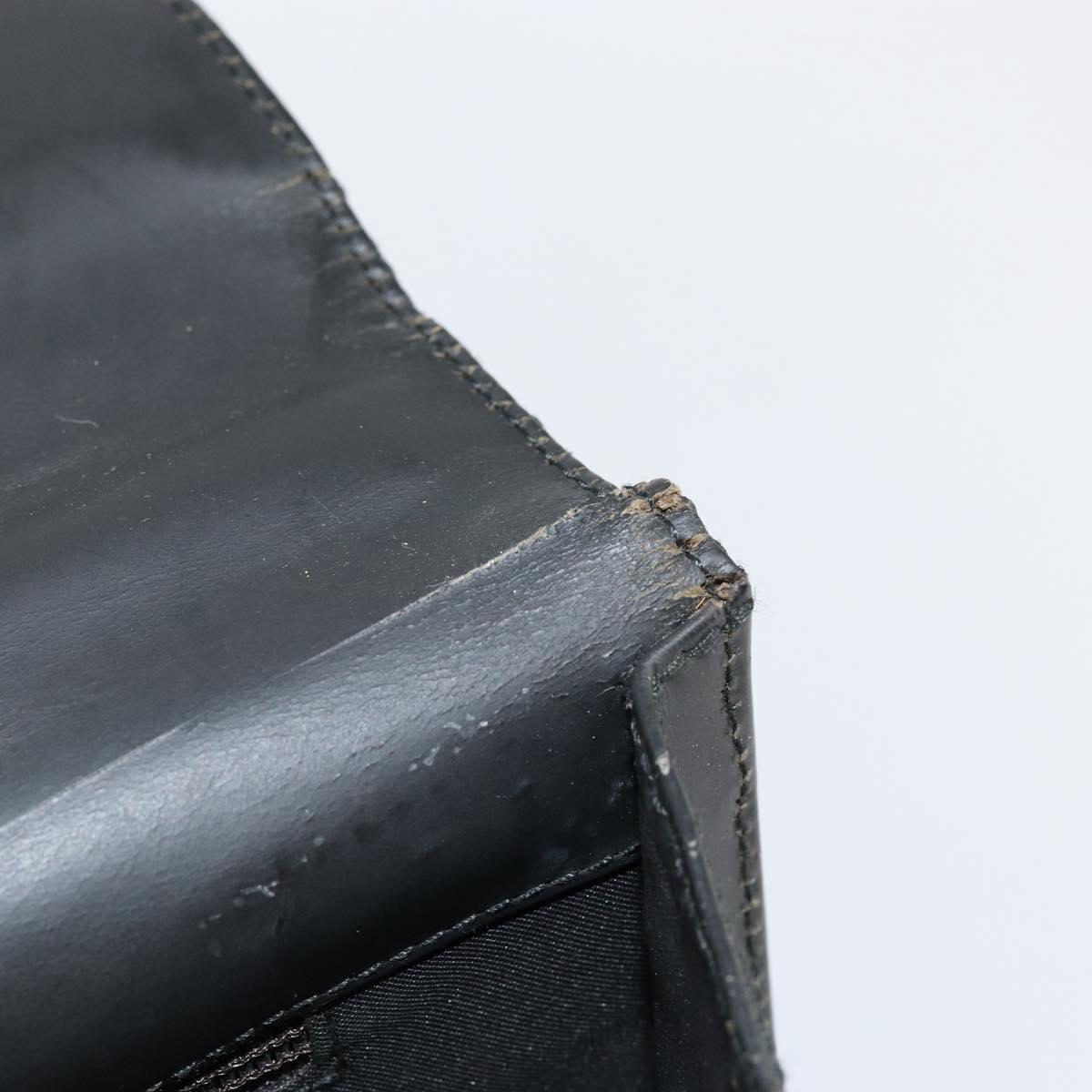 GUCCI GG Canvas Briefcase Nylon Black Silver 015 0235 Auth bs29713