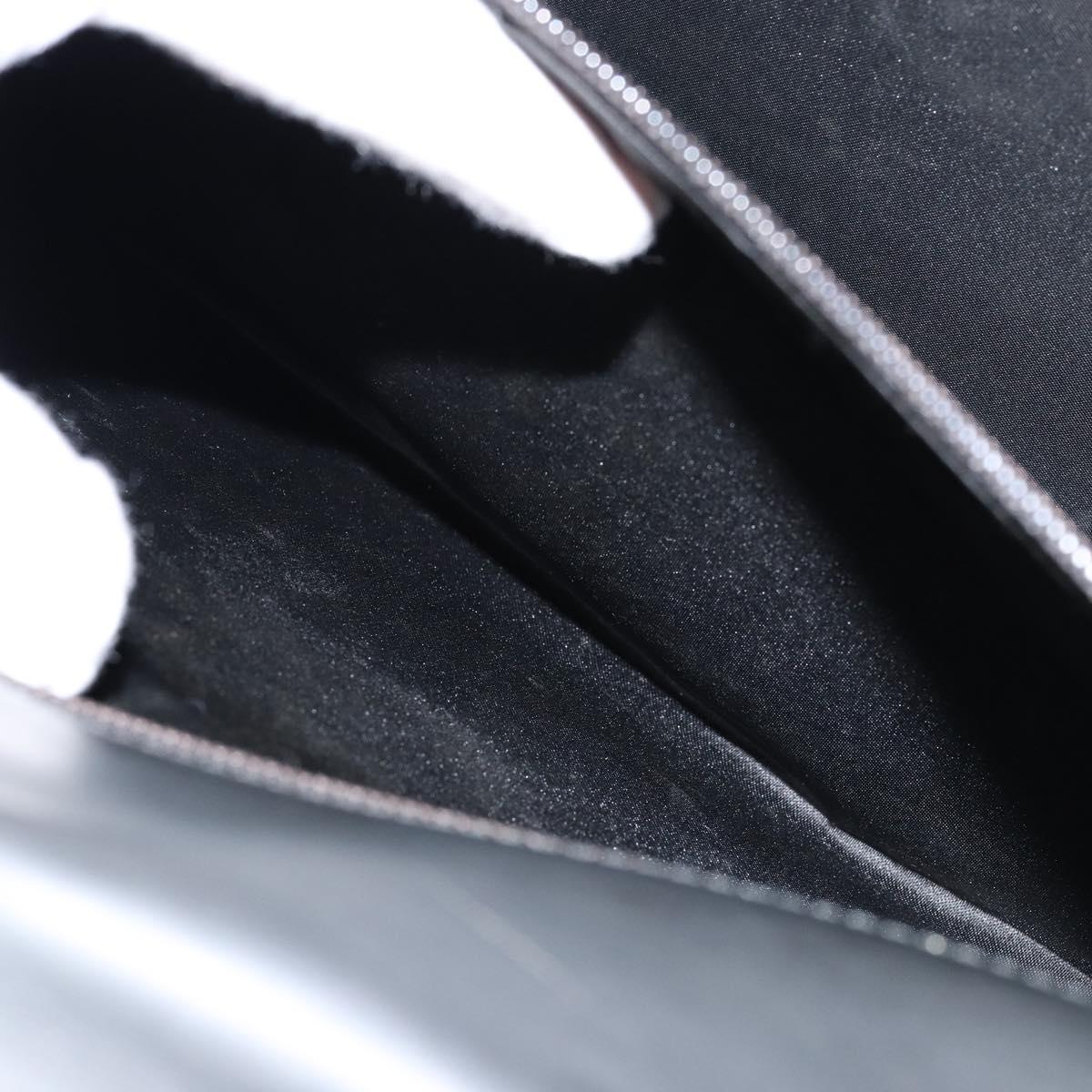 GUCCI GG Canvas Briefcase Nylon Black Silver 015 0235 Auth bs29713