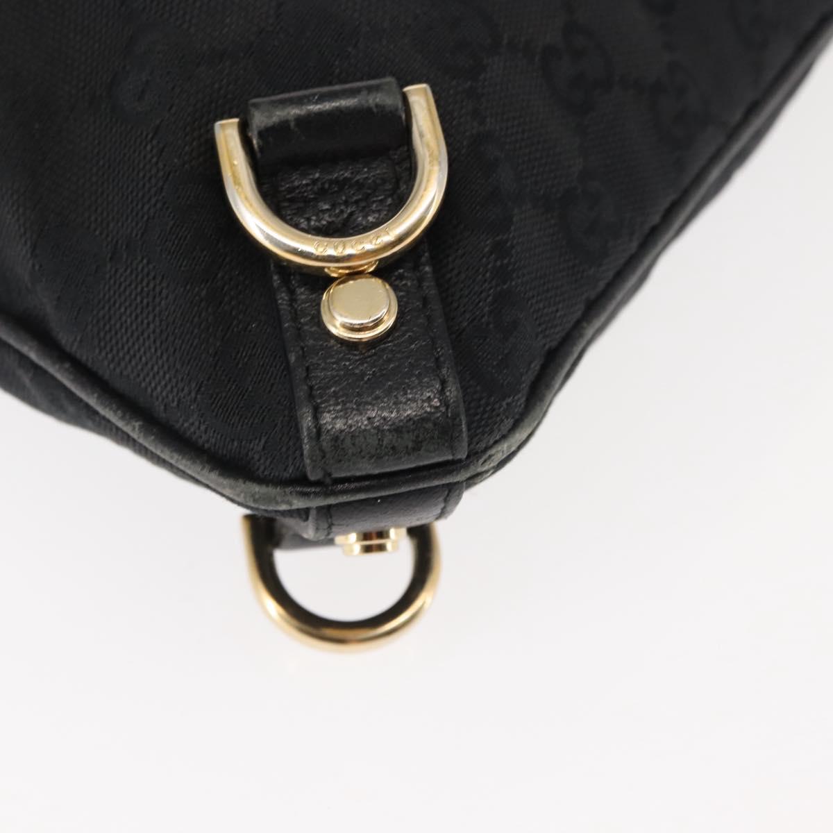 GUCCI GG Canvas Abbey Shoulder Bag Black Gold 131326 Auth bs29715