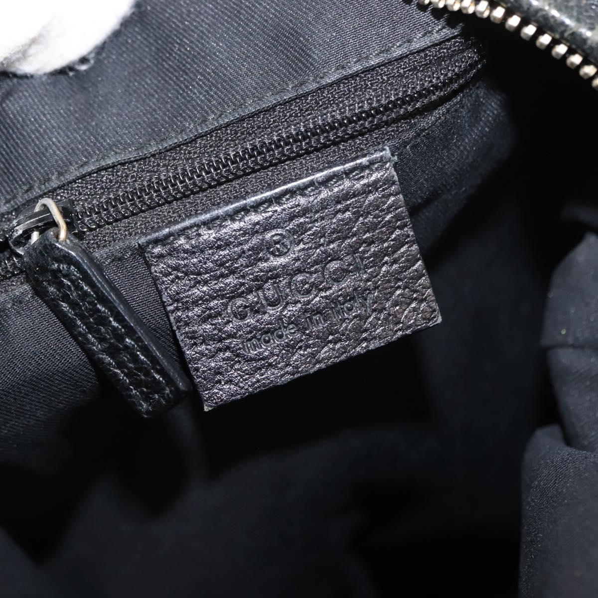 GUCCI GG Canvas Abbey Shoulder Bag Black Gold 131326 Auth bs29715