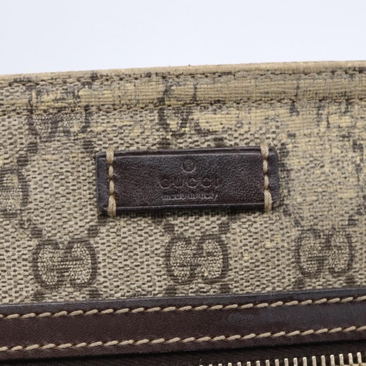 GUCCI GG Supreme Shoulder Bag PVC Beige Gold 295257 Auth bs29716