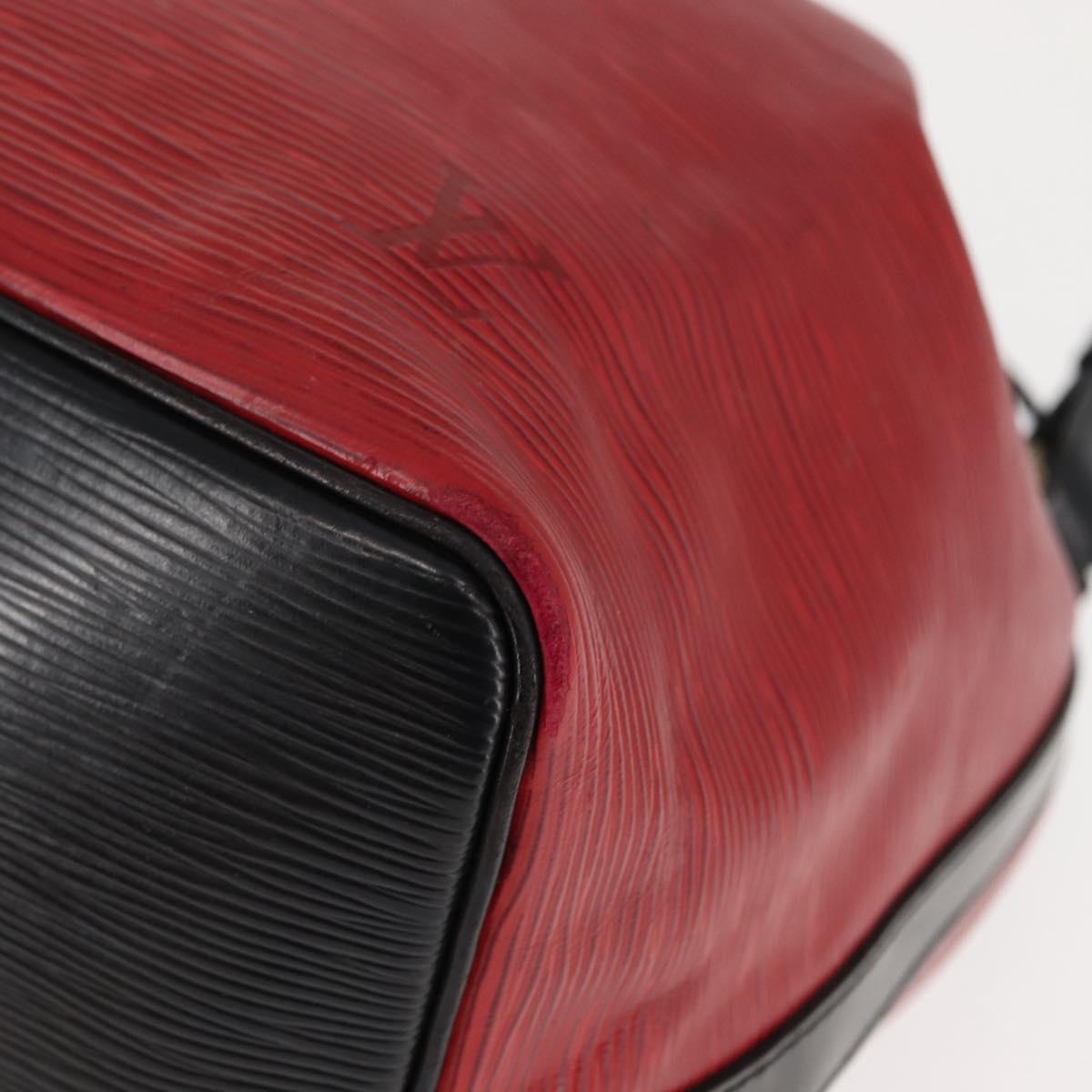 LOUIS VUITTON Epi Petit Noe Bag By Color Black Red M44172 LV Auth bs29727