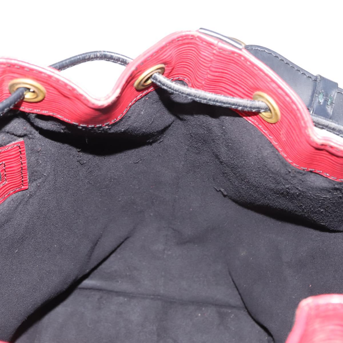 LOUIS VUITTON Epi Petit Noe Bag By Color Black Red M44172 LV Auth bs29727