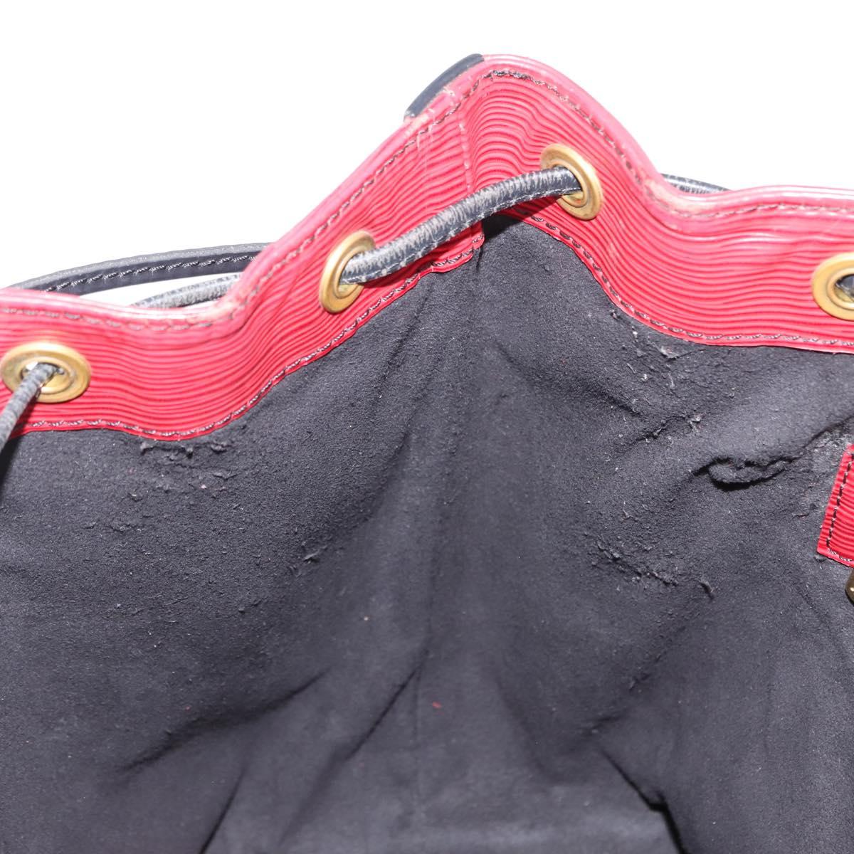 LOUIS VUITTON Epi Petit Noe Bag By Color Black Red M44172 LV Auth bs29727