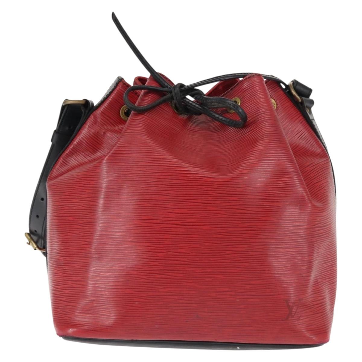 LOUIS VUITTON Epi Petit Noe Bag By Color Black Red M44172 LV Auth bs29727