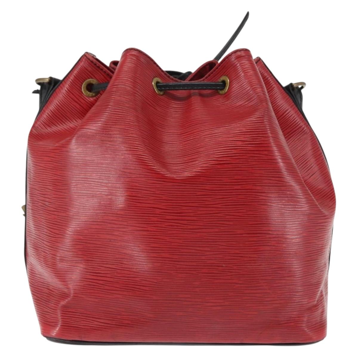 LOUIS VUITTON Epi Petit Noe Bag By Color Black Red M44172 LV Auth bs29727