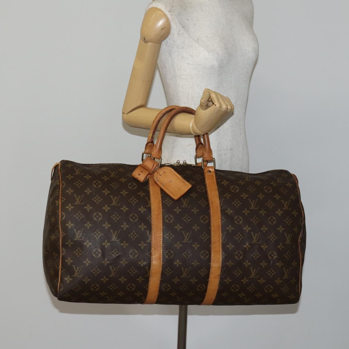 LOUIS VUITTON Monogram Keepall 55 Boston Bag M41424 LV Auth bs29734