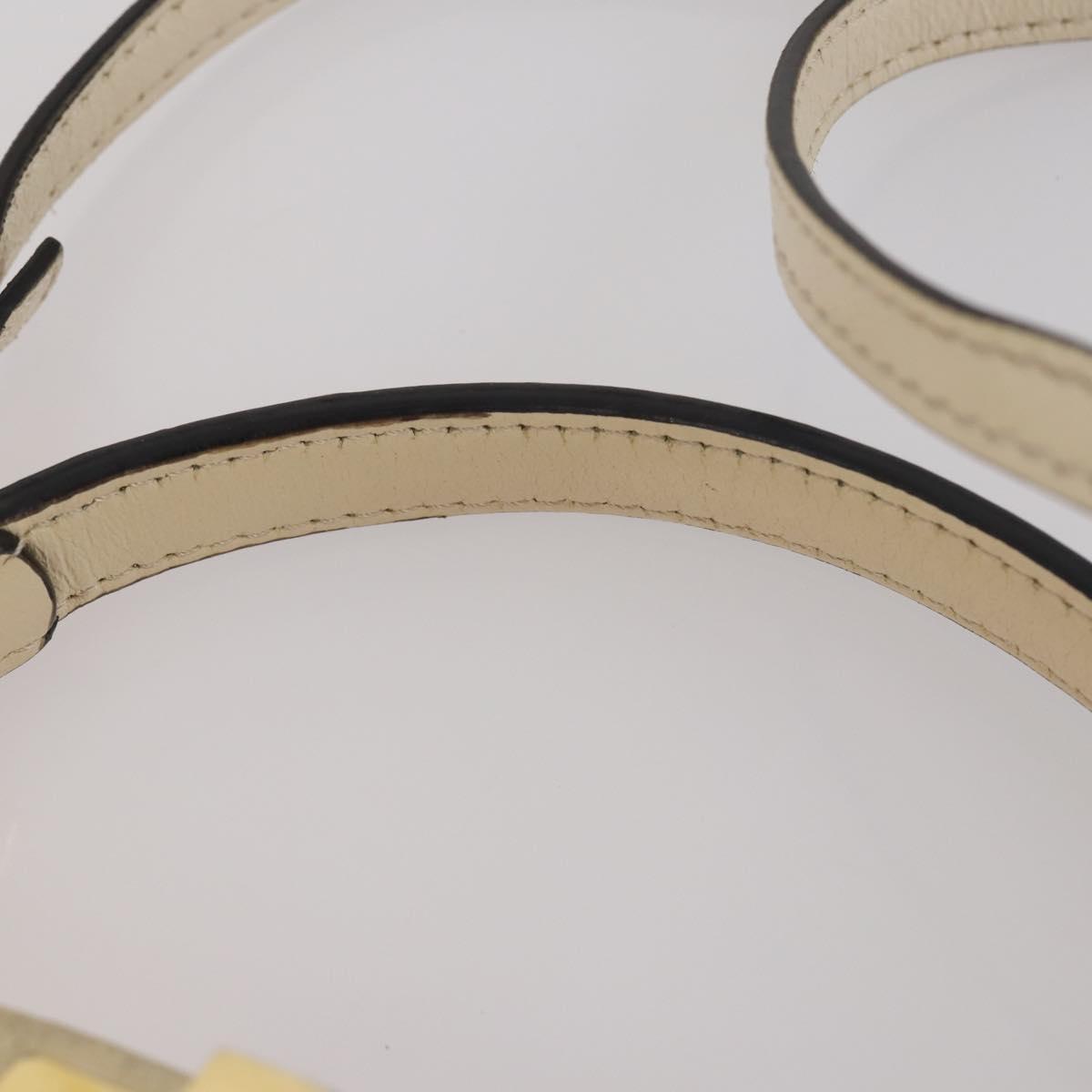 FENDI Mini Peek A Boo Hand Bag Leather 2way Ivory gold Auth bs29739