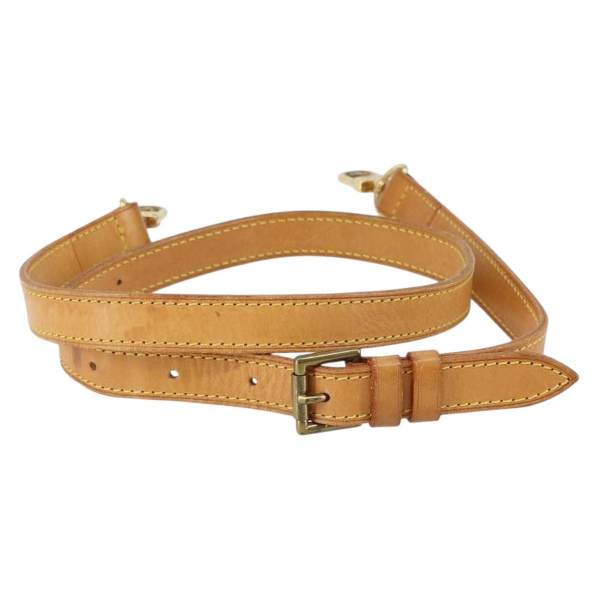 LOUIS VUITTON Adjustable Shoulder Strap Leather 33.5""-41.3"" Beige Auth bs29747