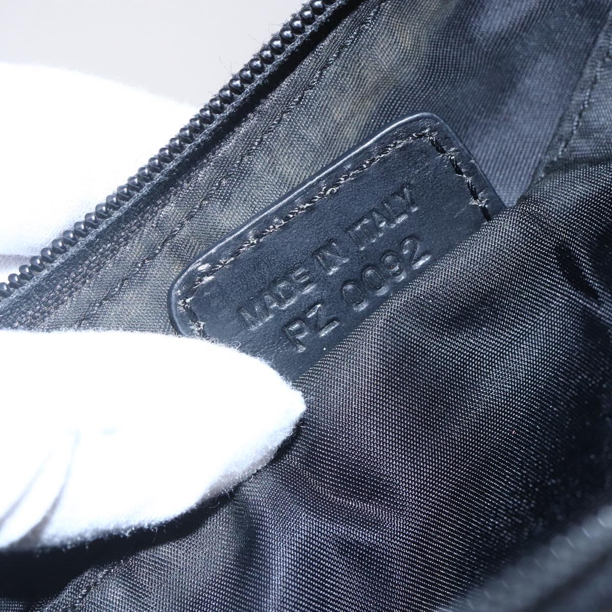 Christian Dior Trotter Canvas Pouch Brown Silver Auth bs29749
