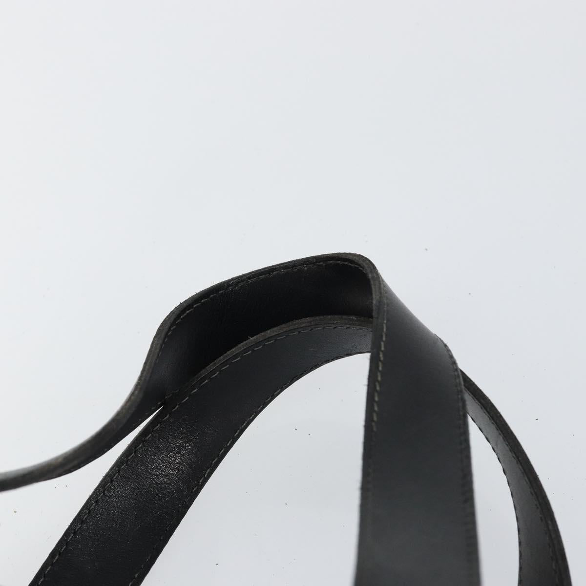 Christian Dior Hand Bag Leather Black Gold Auth bs29757