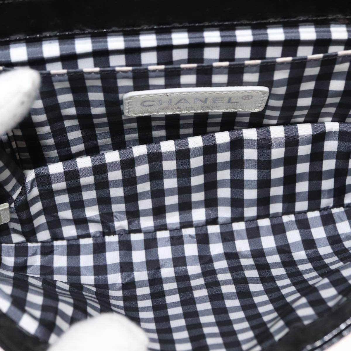 CHANEL Chain Shoulder Bag Patent leather Black Gold CC Auth bs29761