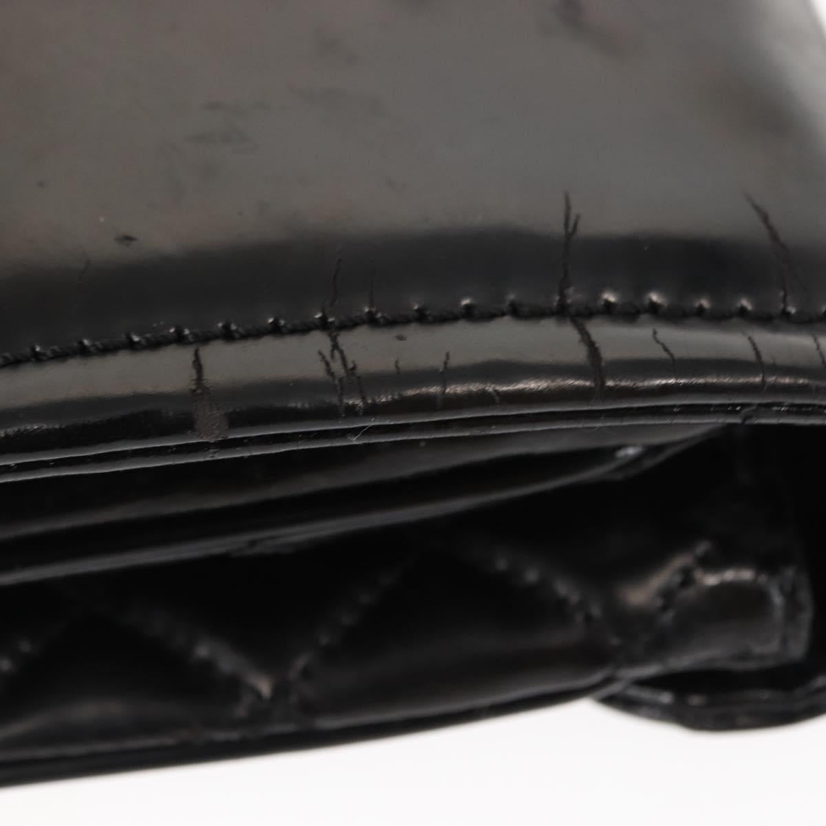 CHANEL Chain Shoulder Bag Patent leather Black Gold CC Auth bs29761