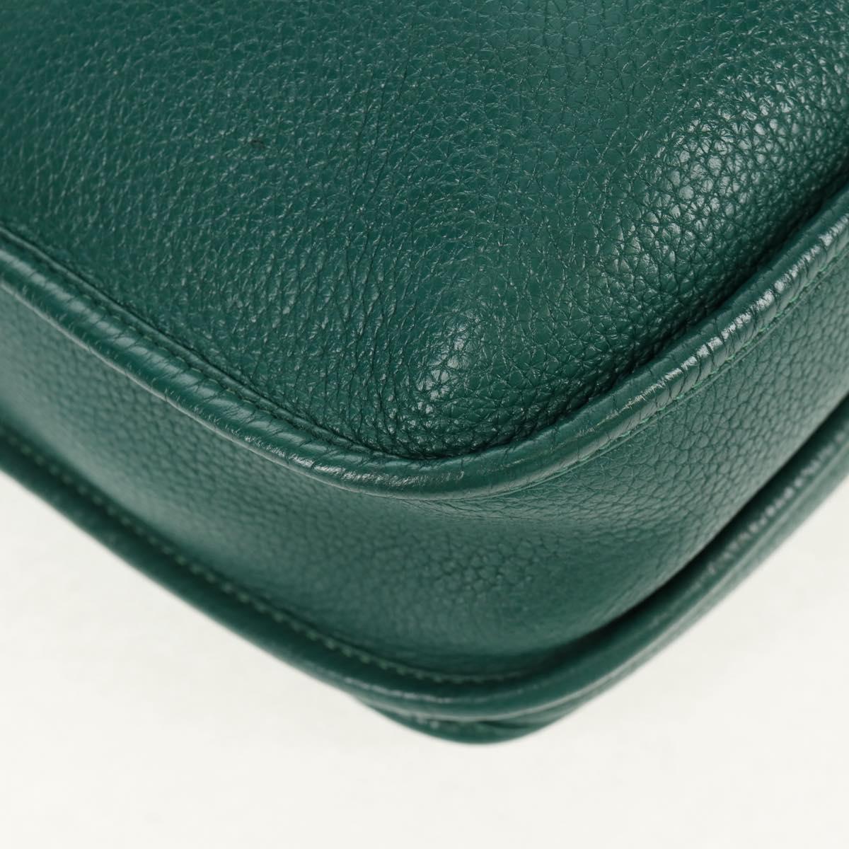 HERMES Evelyn 3 GM Shoulder Bag Leather Green Auth bs29763SAM