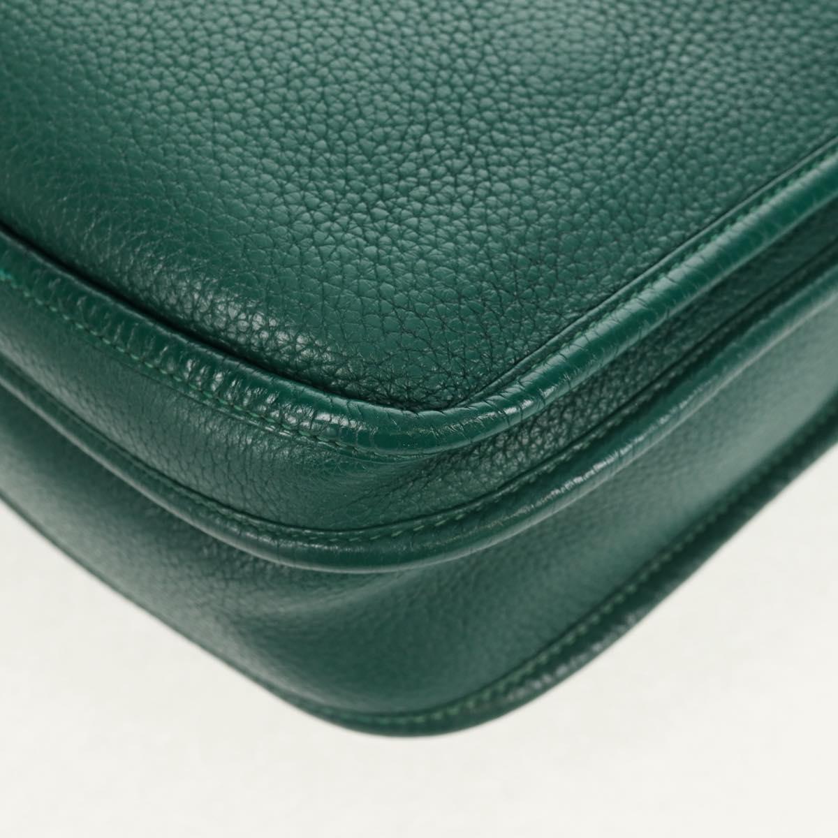 HERMES Evelyn 3 GM Shoulder Bag Leather Green Auth bs29763SAM