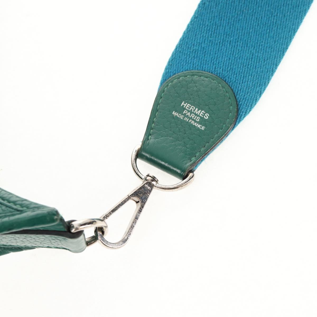 HERMES Evelyn 3 GM Shoulder Bag Leather Green Auth bs29763A