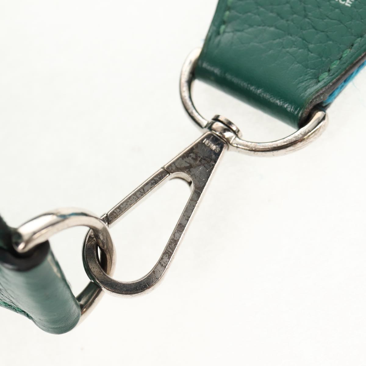 HERMES Evelyn 3 GM Shoulder Bag Leather Green Auth bs29763A