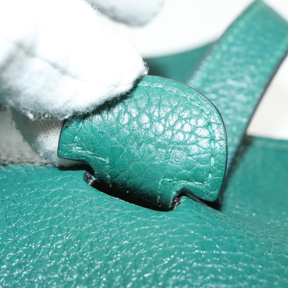 HERMES Evelyn 3 GM Shoulder Bag Leather Green Auth bs29763SAM