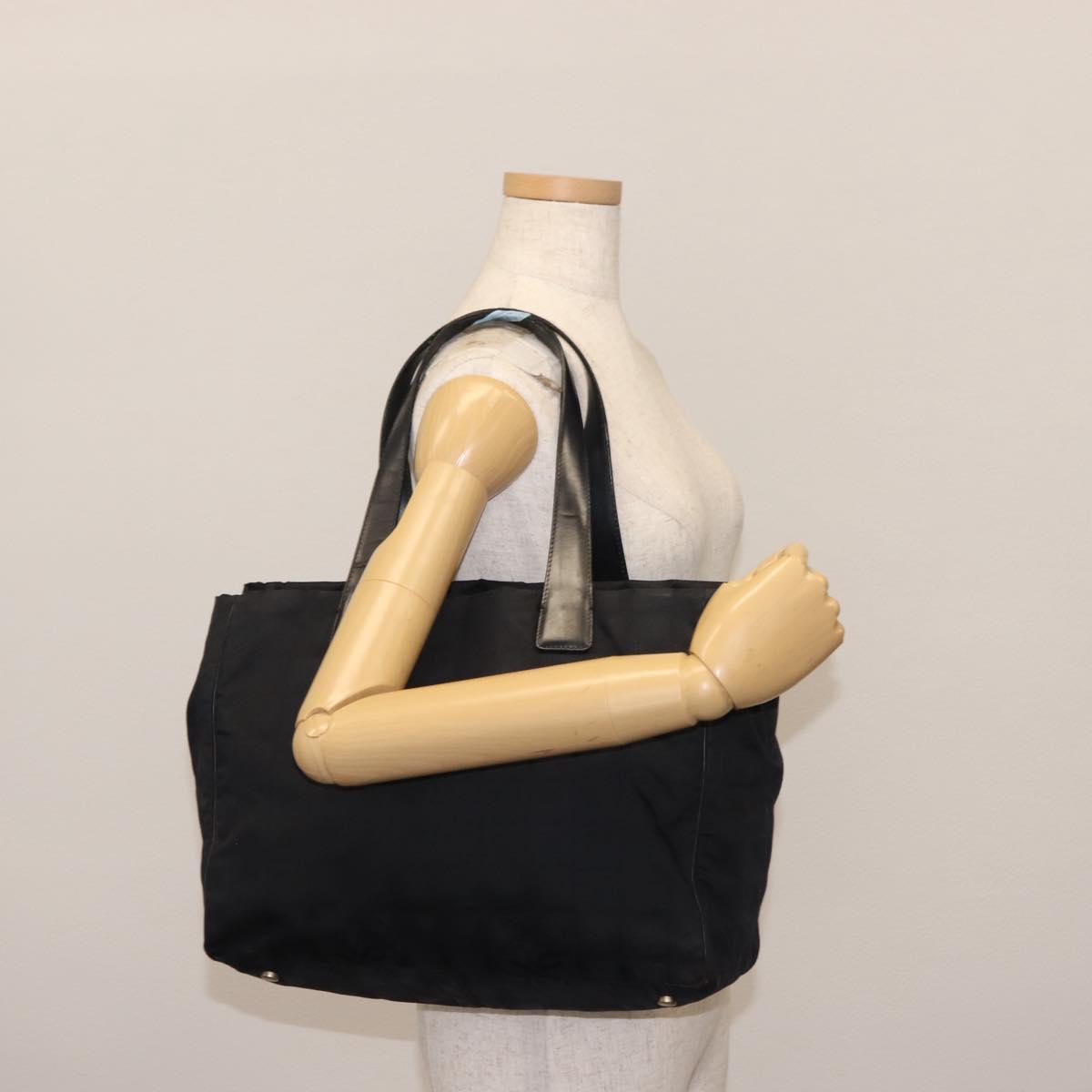 CHANEL New Travel Line Tote Bag Nylon Black CC Auth bs29766