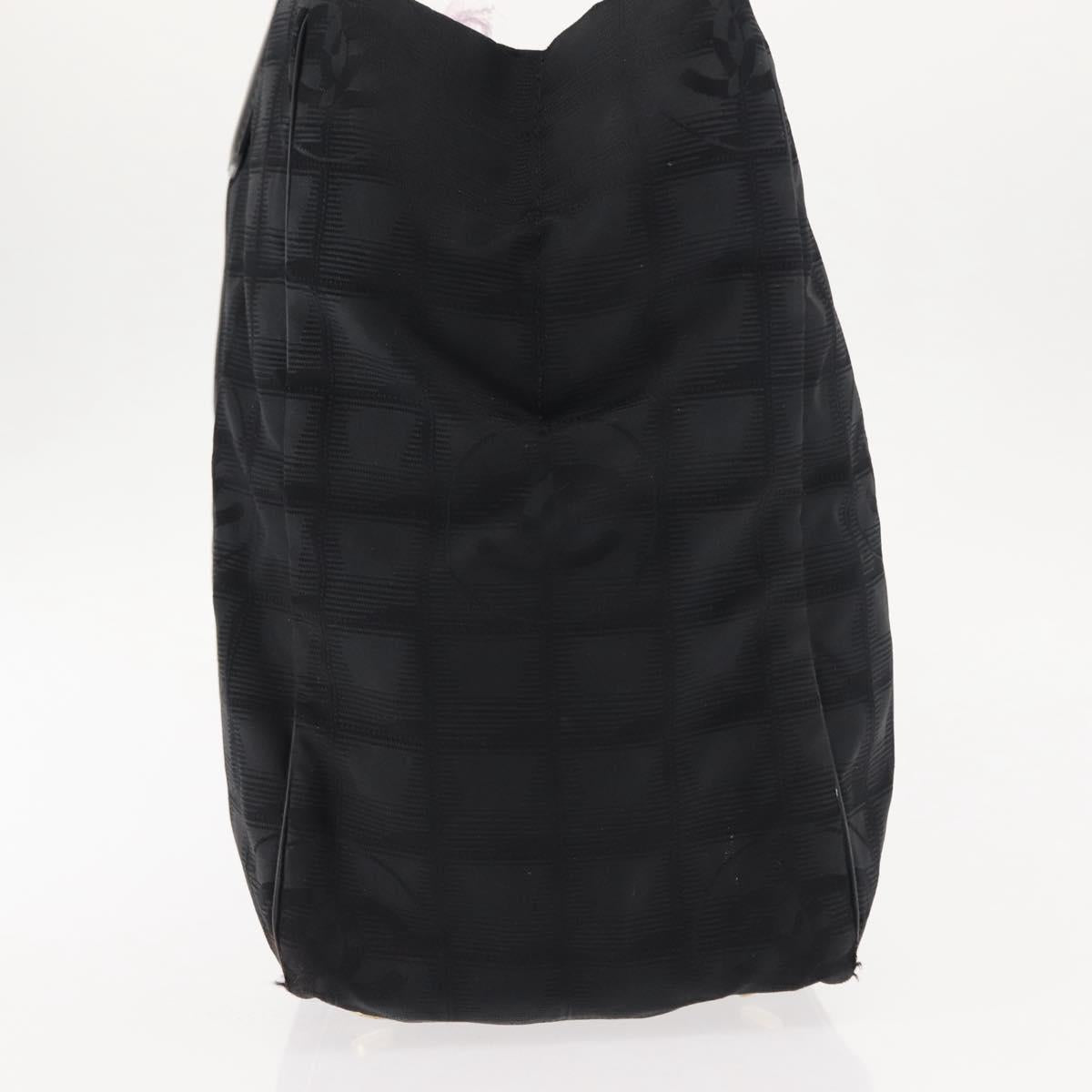 CHANEL New Travel Line Tote Bag Nylon Black CC Auth bs29766