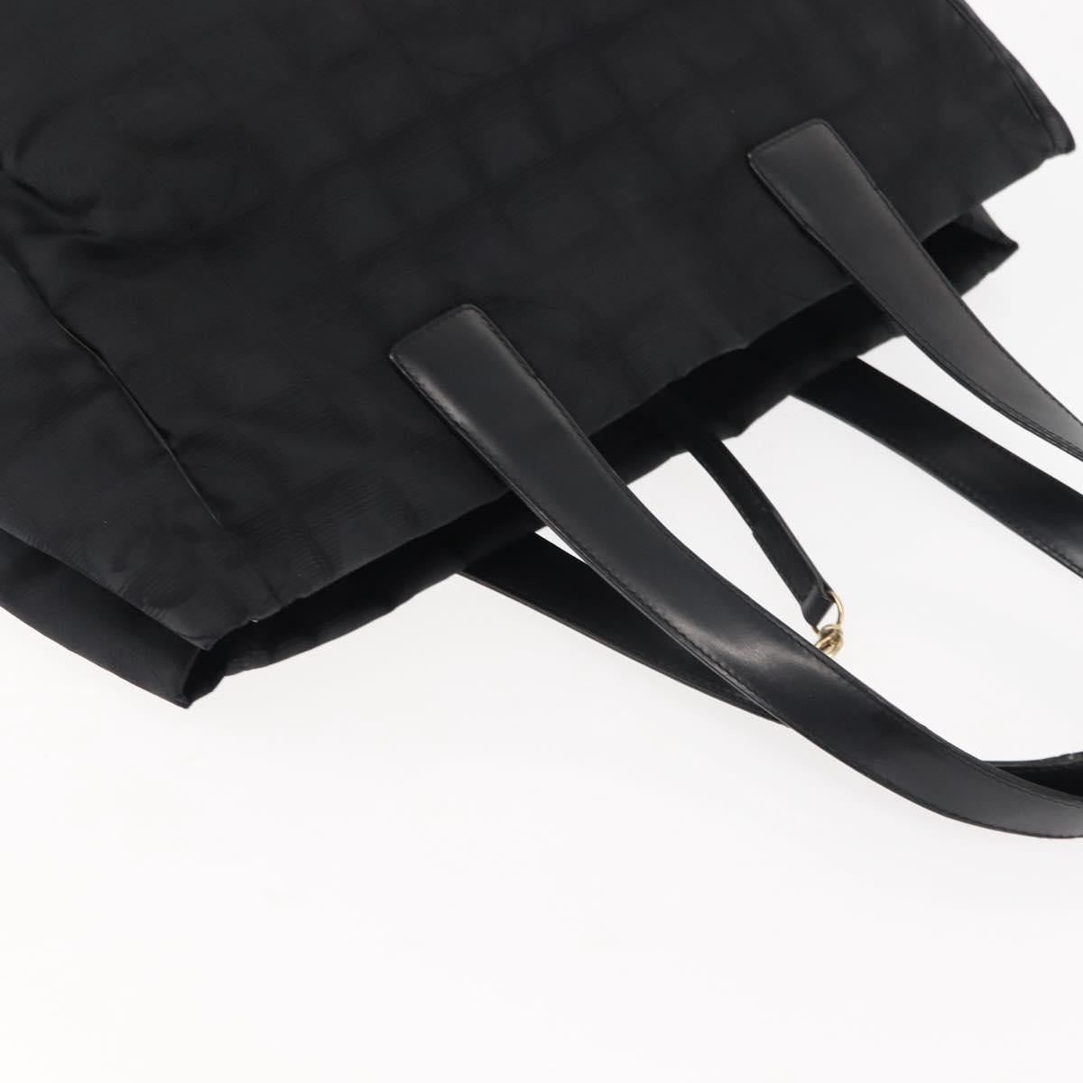 CHANEL New Travel Line Tote Bag Nylon Black CC Auth bs29766