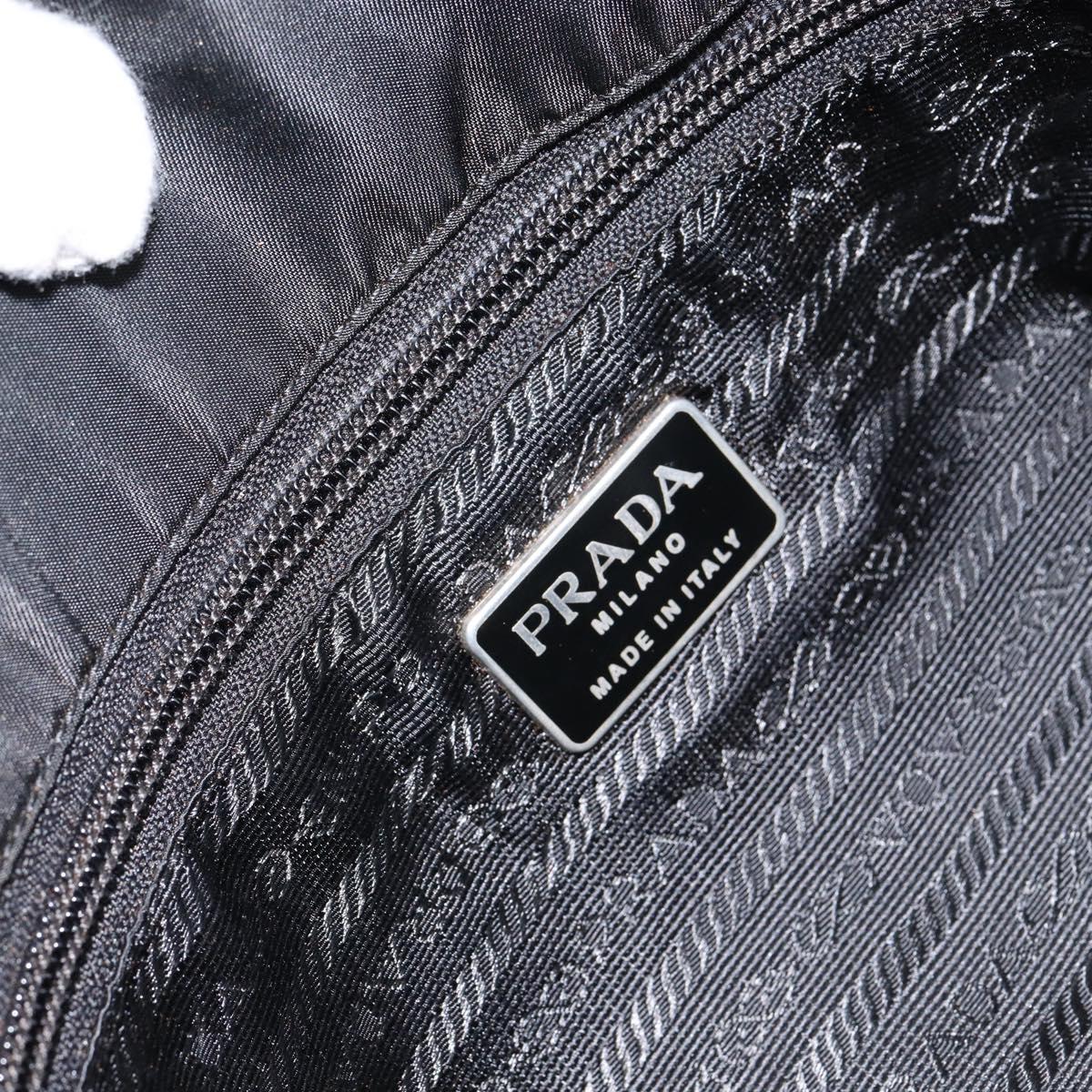 PRADA Tote Bag Nylon Black Silver Auth bs29771