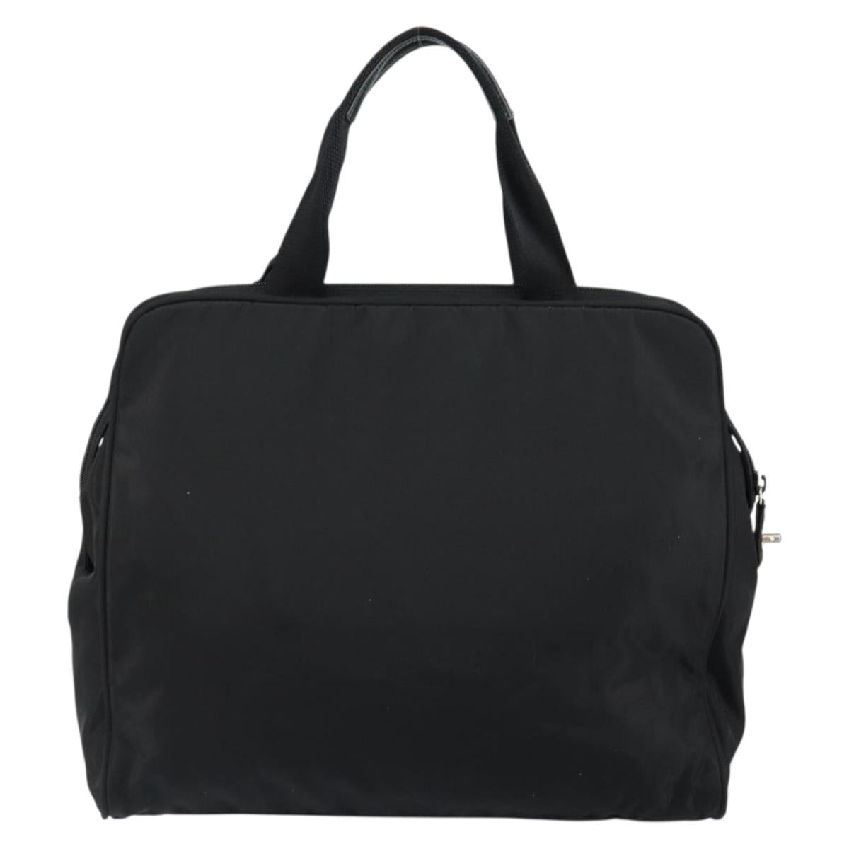 PRADA Tote Bag Nylon Black Silver Auth bs29772