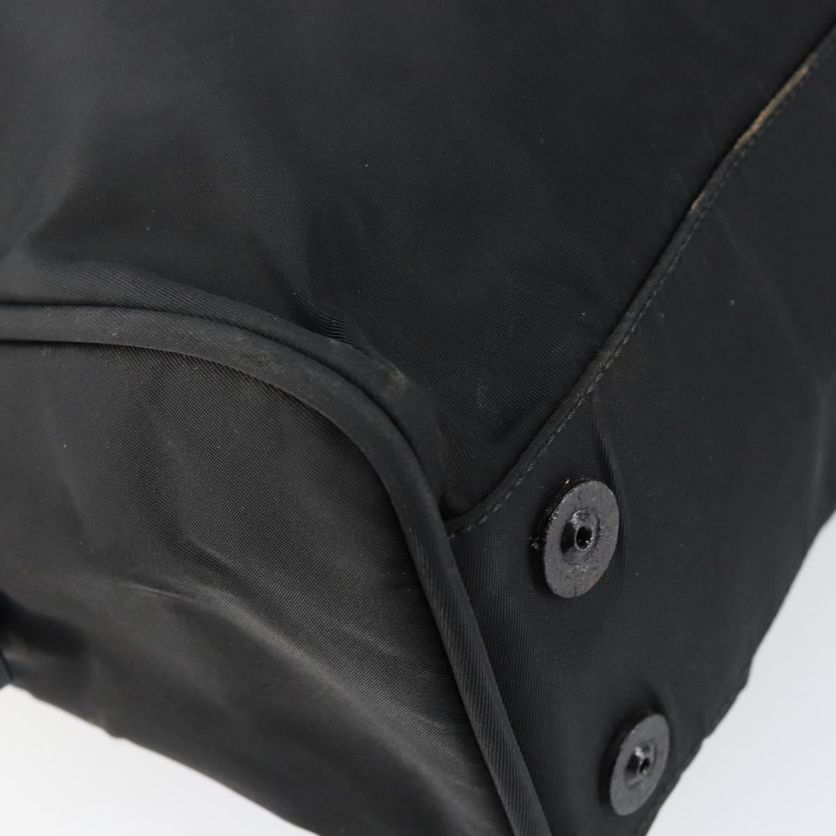 PRADA Tote Bag Nylon Black Silver Auth bs29773