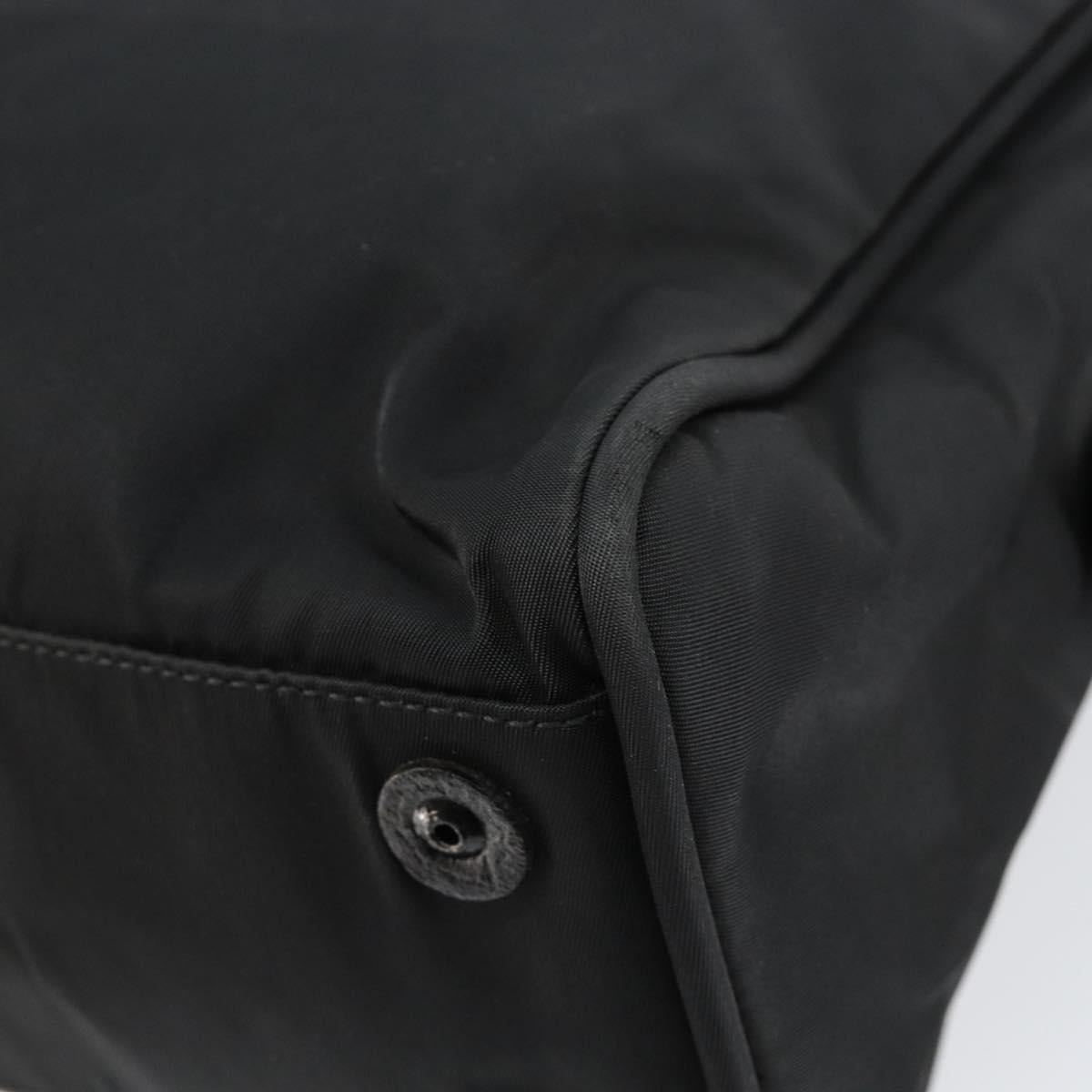 PRADA Tote Bag Nylon Black Silver Auth bs29773