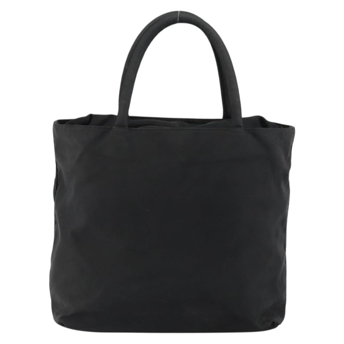 PRADA Hand Bag Nylon Black Gold Auth bs29774