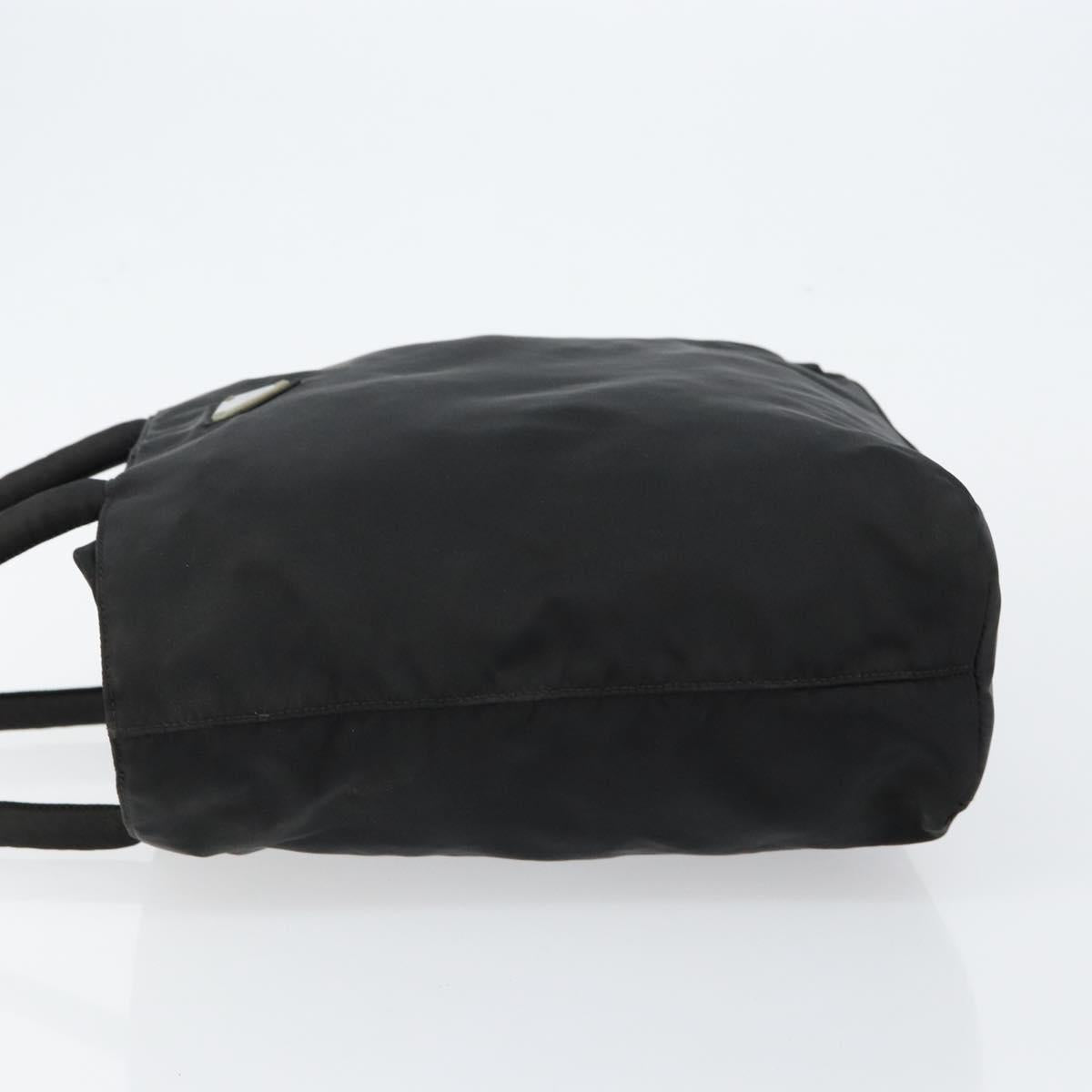 PRADA Hand Bag Nylon Black Gold Auth bs29774