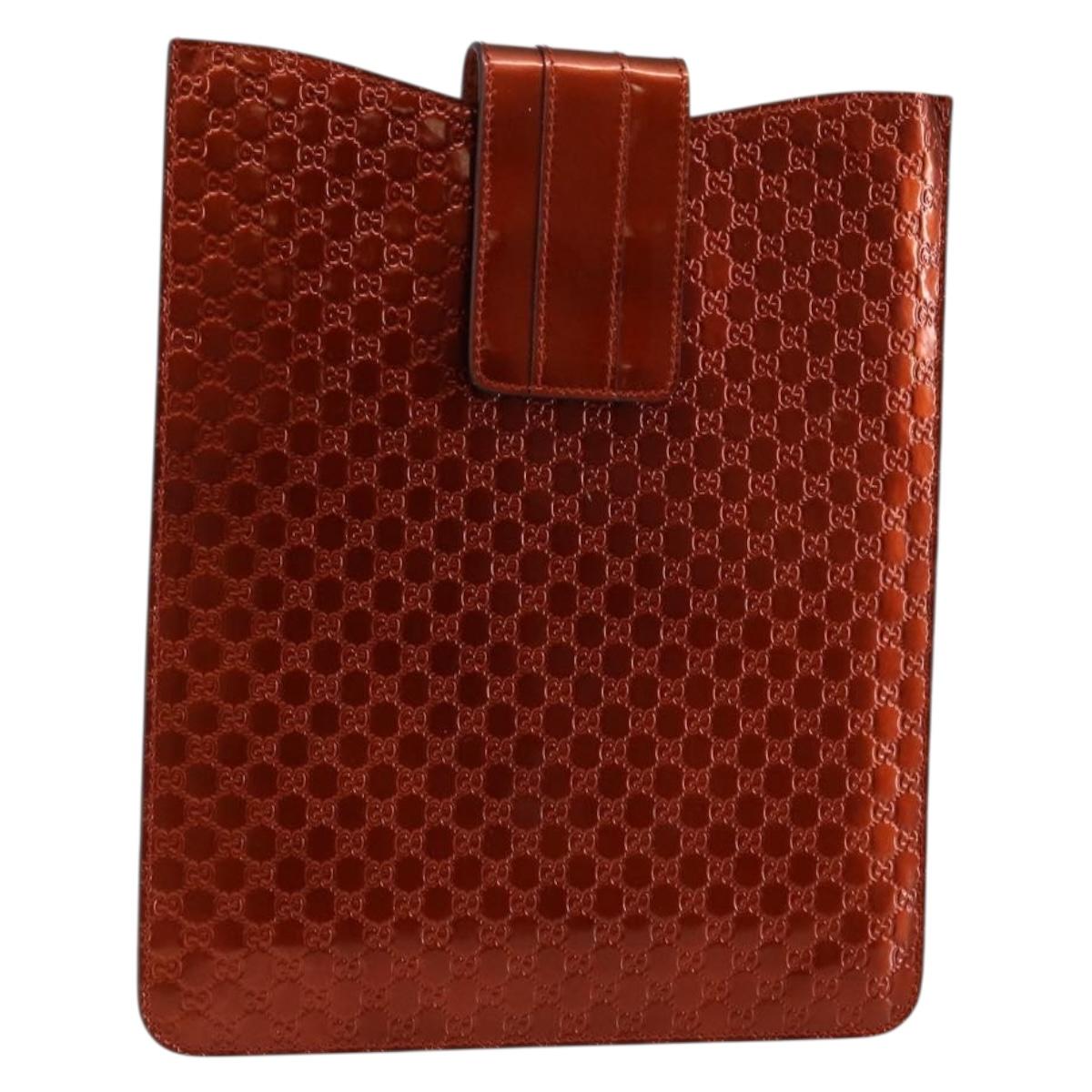 GUCCI Micro GG Canvas iPad Case Enamel Bronze 256575 Auth bs29775