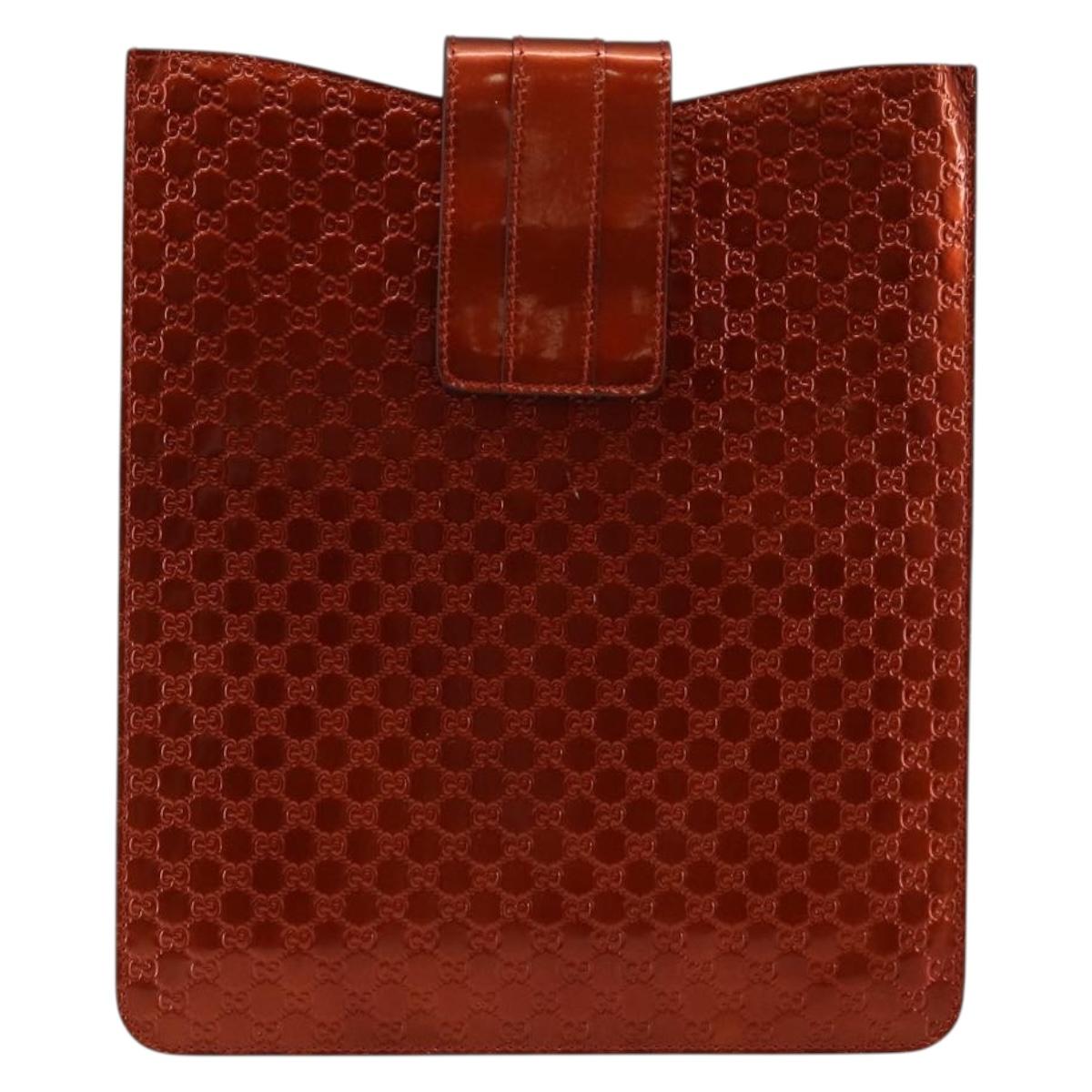 GUCCI Micro GG Canvas iPad Case Enamel Bronze 256575 Auth bs29775