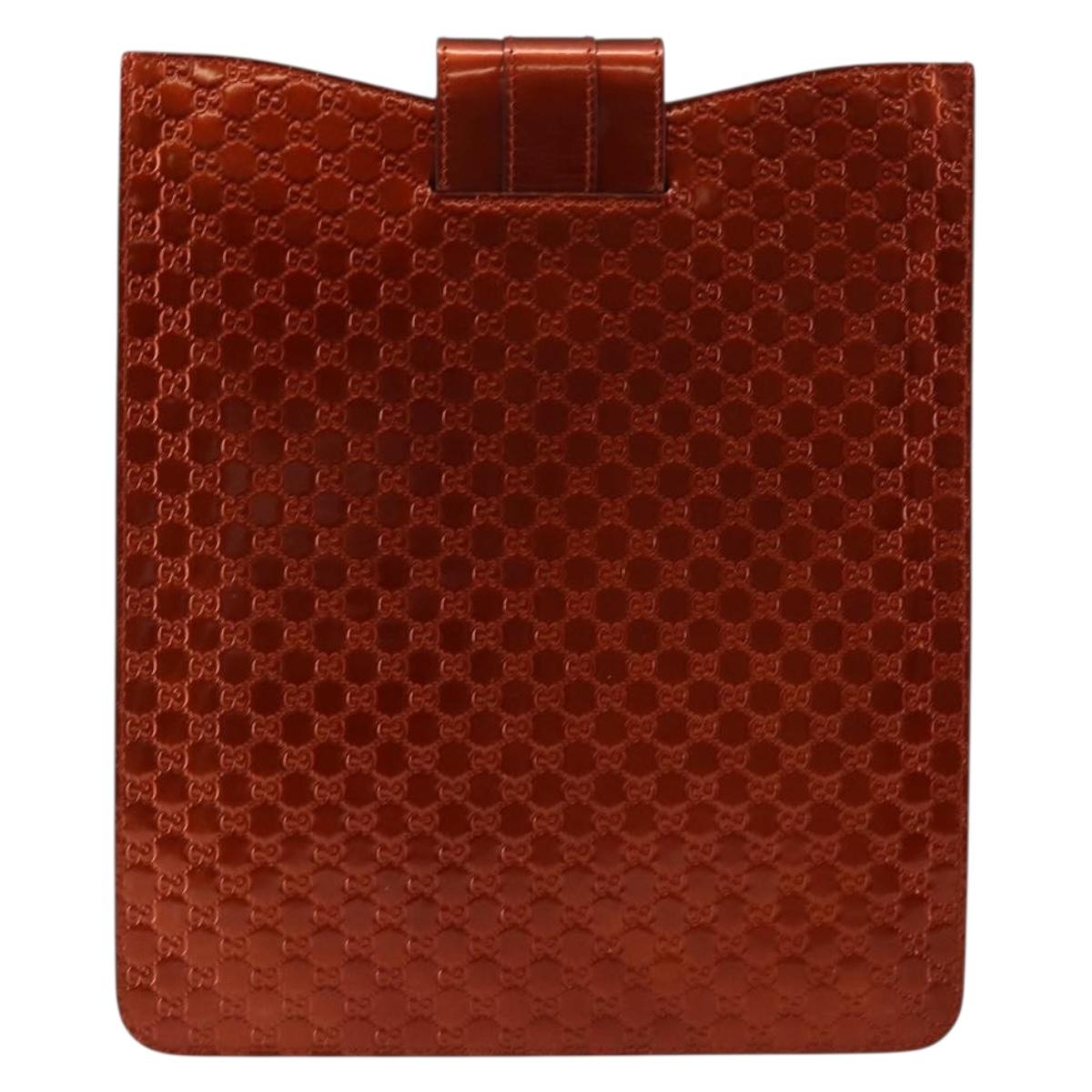 GUCCI Micro GG Canvas iPad Case Enamel Bronze 256575 Auth bs29775