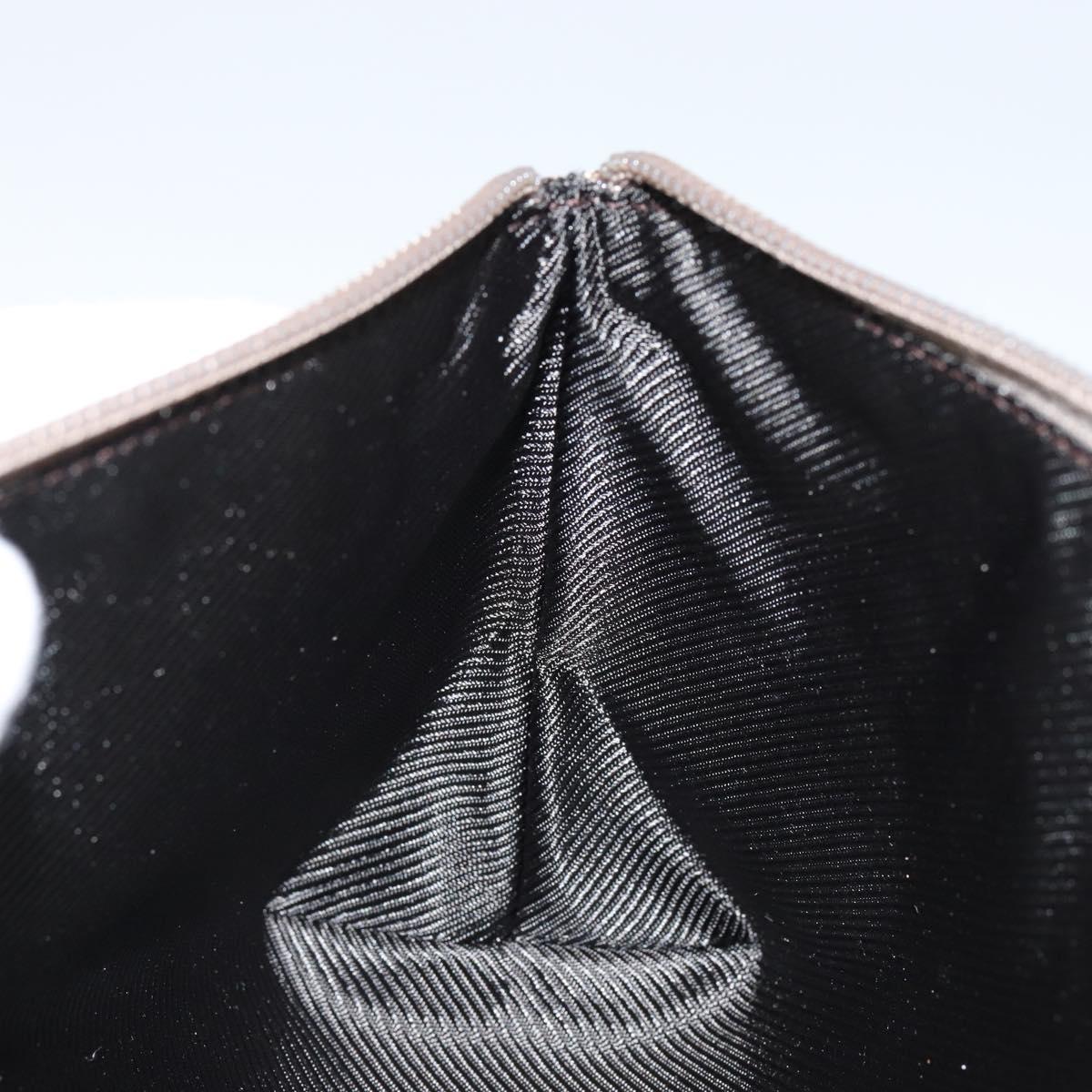 GUCCI GG Canvas Accessory Pouch Beige Turquoise Blue Silver 115238 Auth bs29778