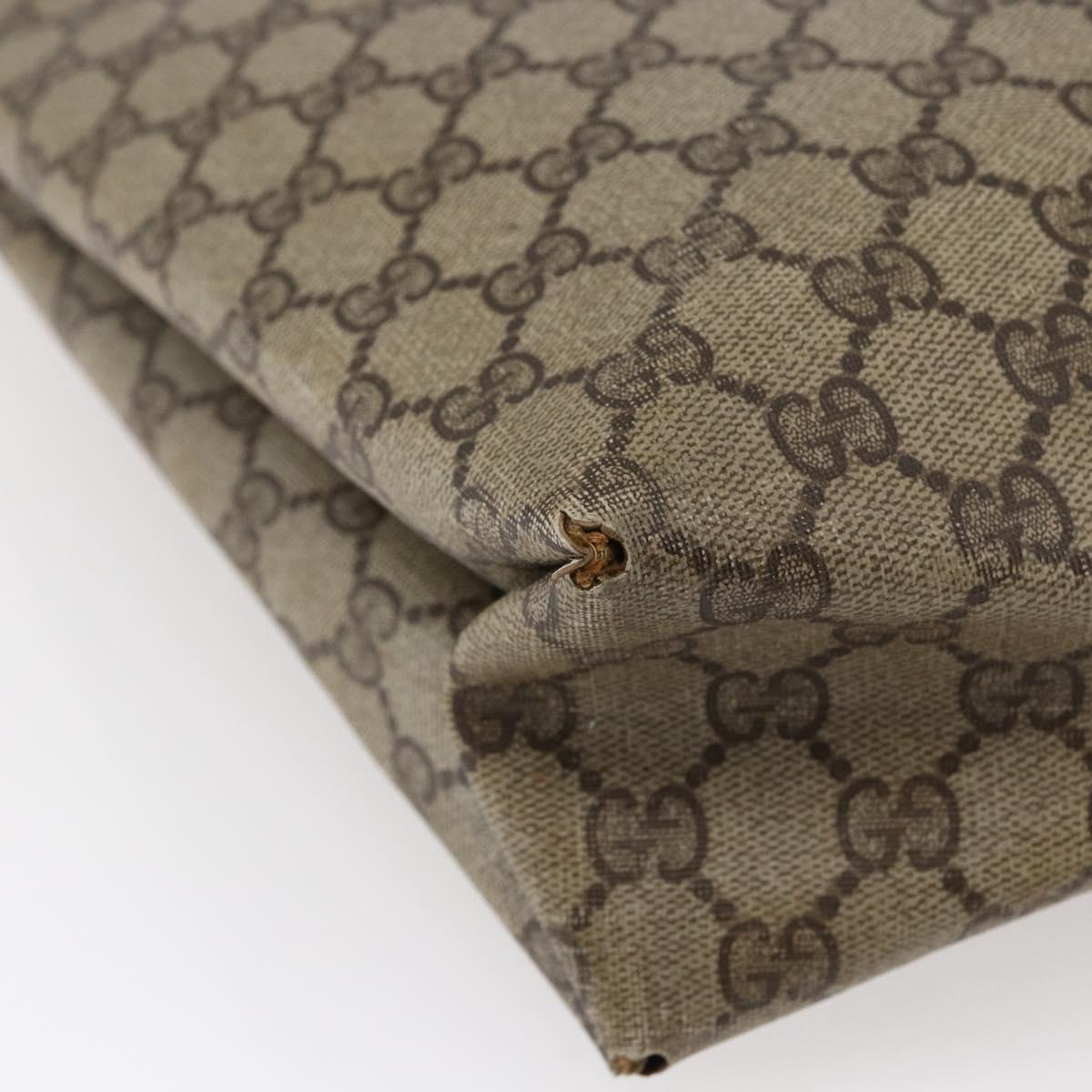 GUCCI GG Supreme Tote Bag PVC Beige Brown 39 02 061 Auth bs29779