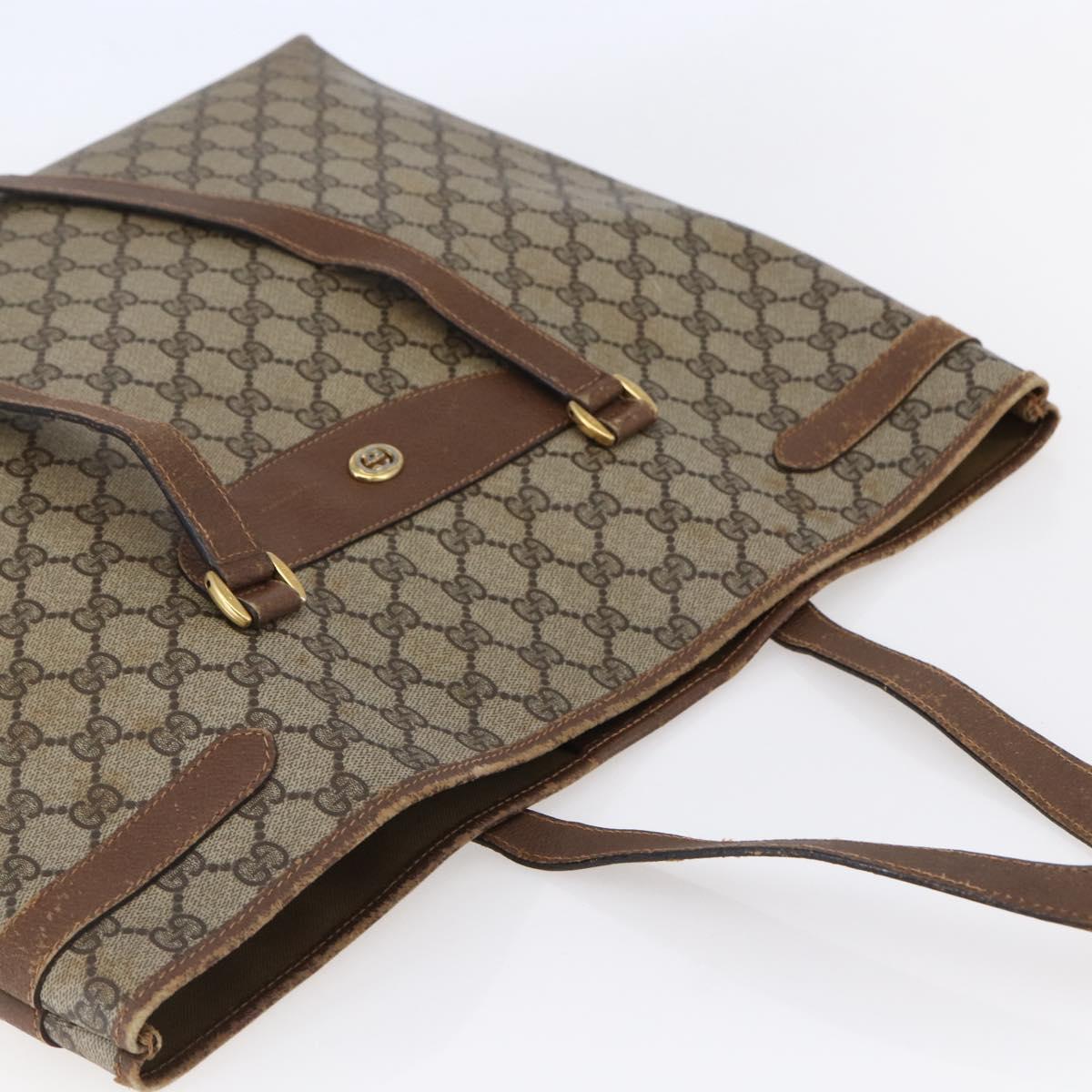 GUCCI GG Supreme Tote Bag PVC Beige Brown 39 02 061 Auth bs29779