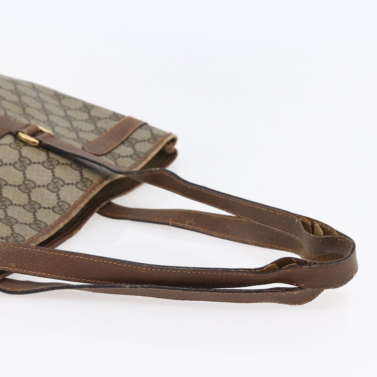 GUCCI GG Supreme Tote Bag PVC Beige Brown 39 02 061 Auth bs29779