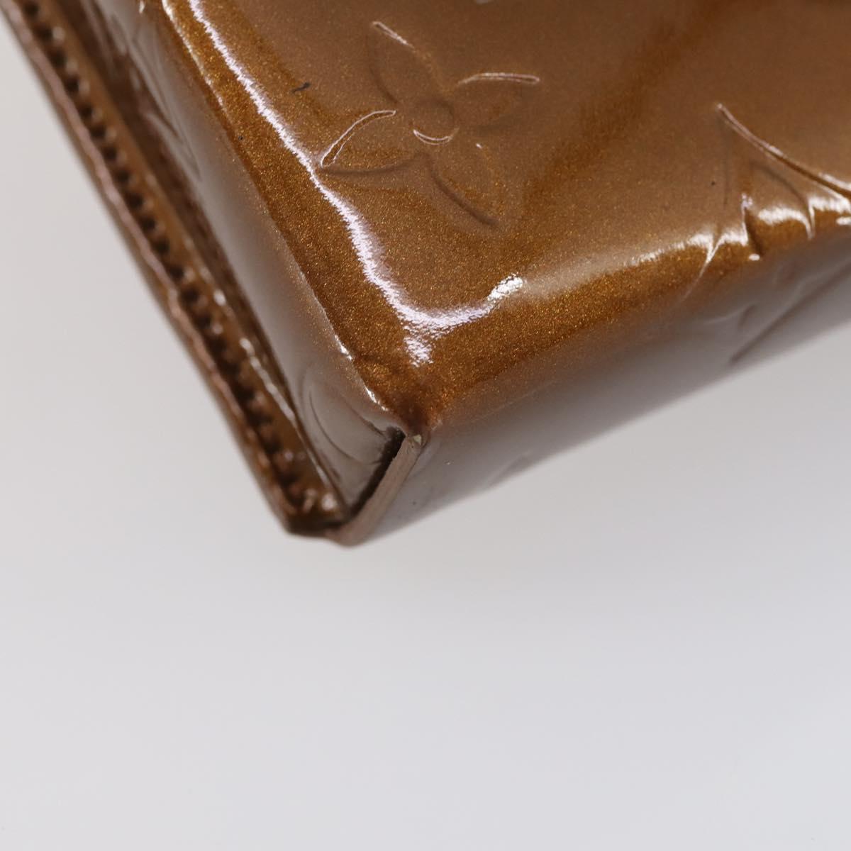 LOUIS VUITTON Monogram Vernis Green Cigarette Case Bronze M91156 Auth bs29785