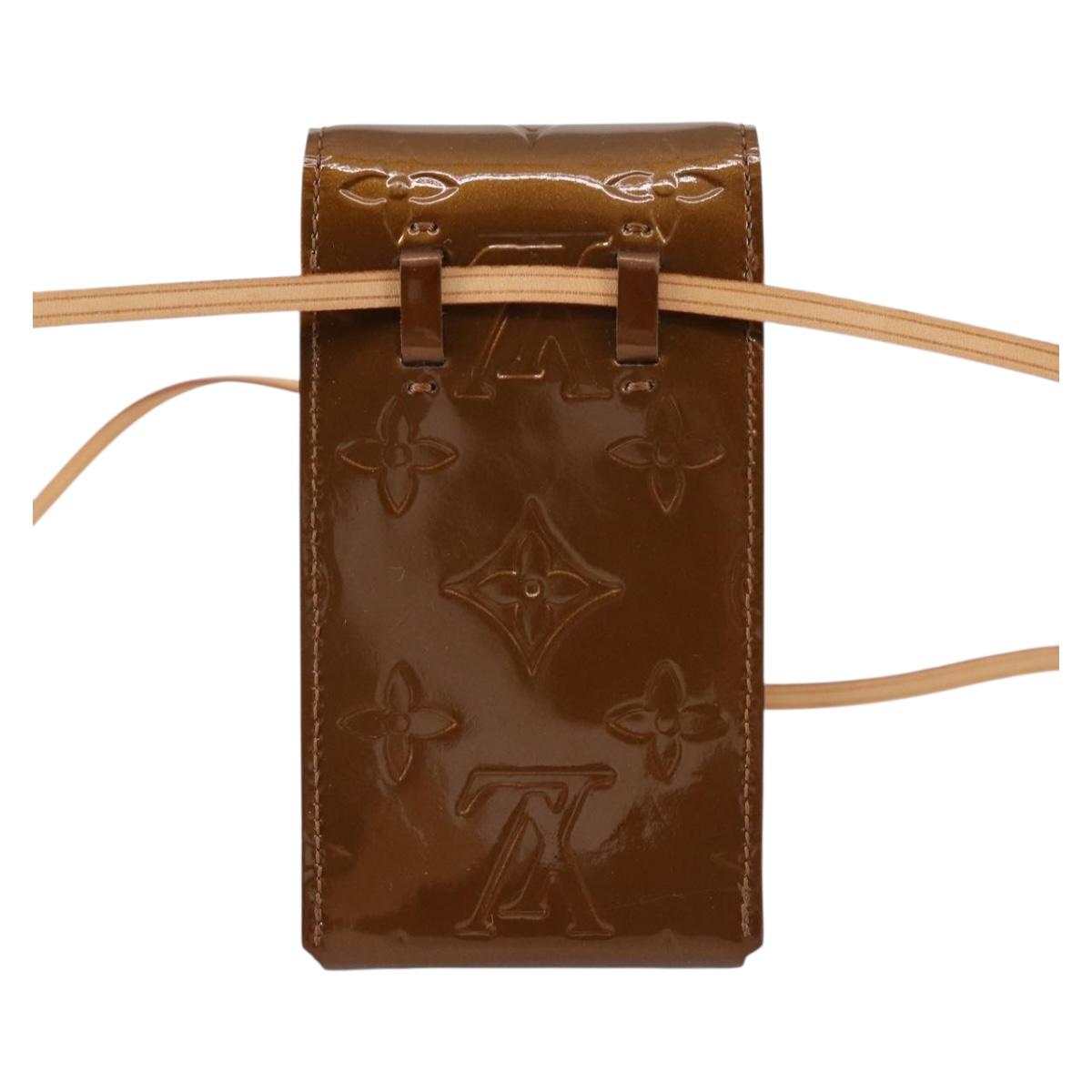 LOUIS VUITTON Monogram Vernis Green Cigarette Case Bronze M91156 Auth bs29785