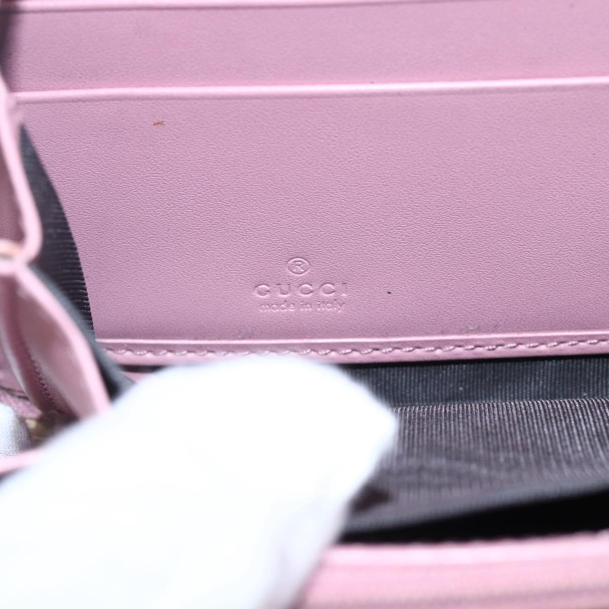 GUCCI GG Canvas Guccissima Long Wallet Leather Pink 410102 203887 Auth bs29790