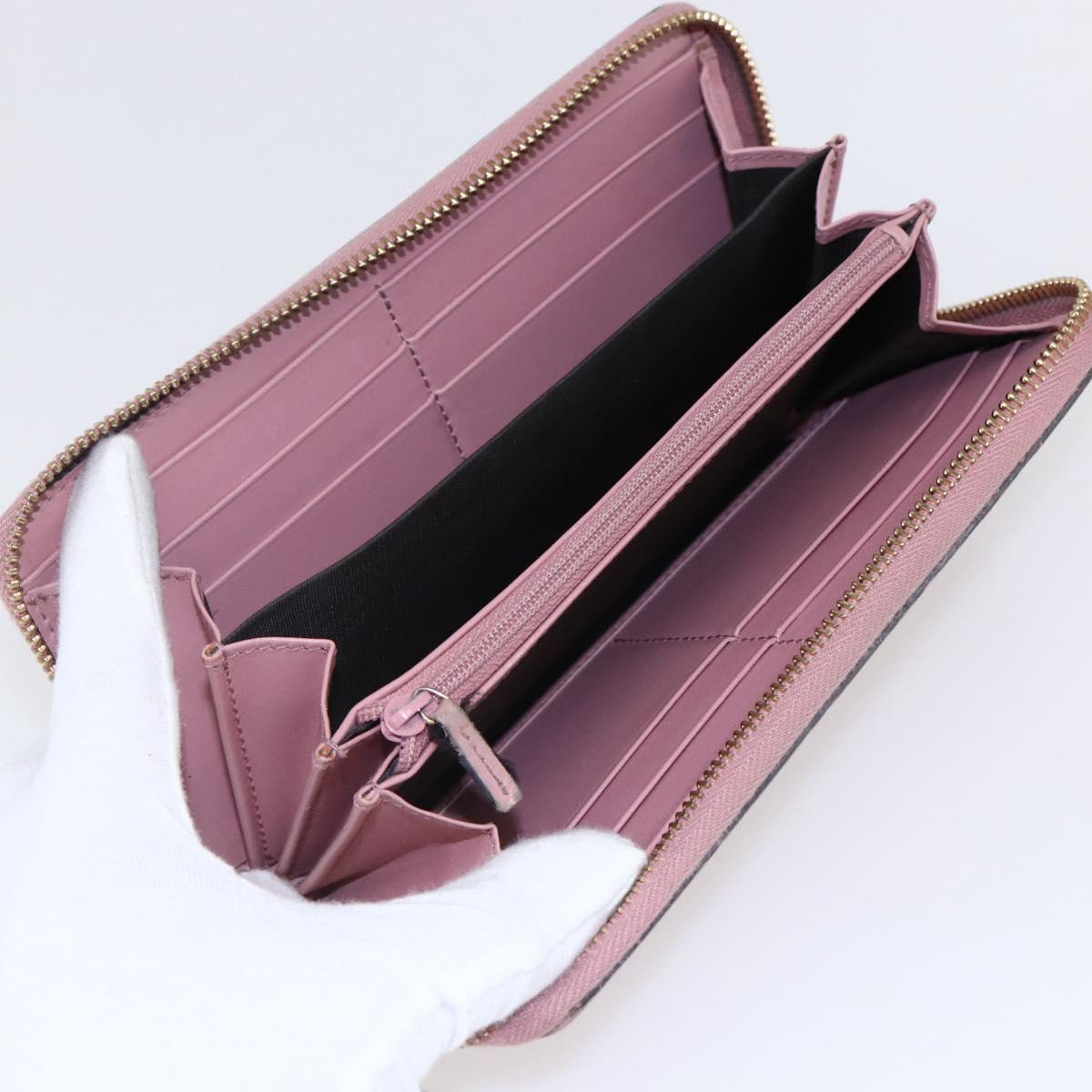 GUCCI GG Canvas Guccissima Long Wallet Leather Pink 410102 203887 Auth bs29790