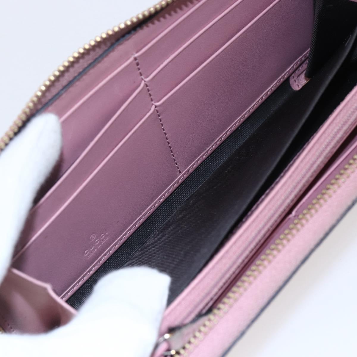 GUCCI GG Canvas Guccissima Long Wallet Leather Pink 410102 203887 Auth bs29790