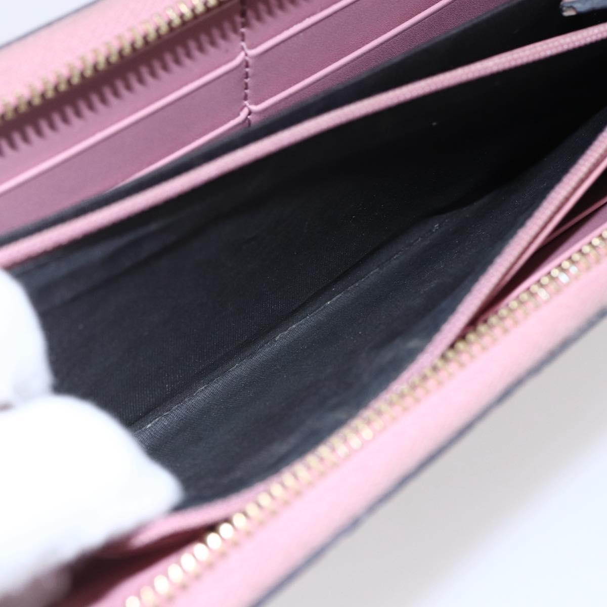 GUCCI GG Canvas Guccissima Long Wallet Leather Pink 410102 203887 Auth bs29790