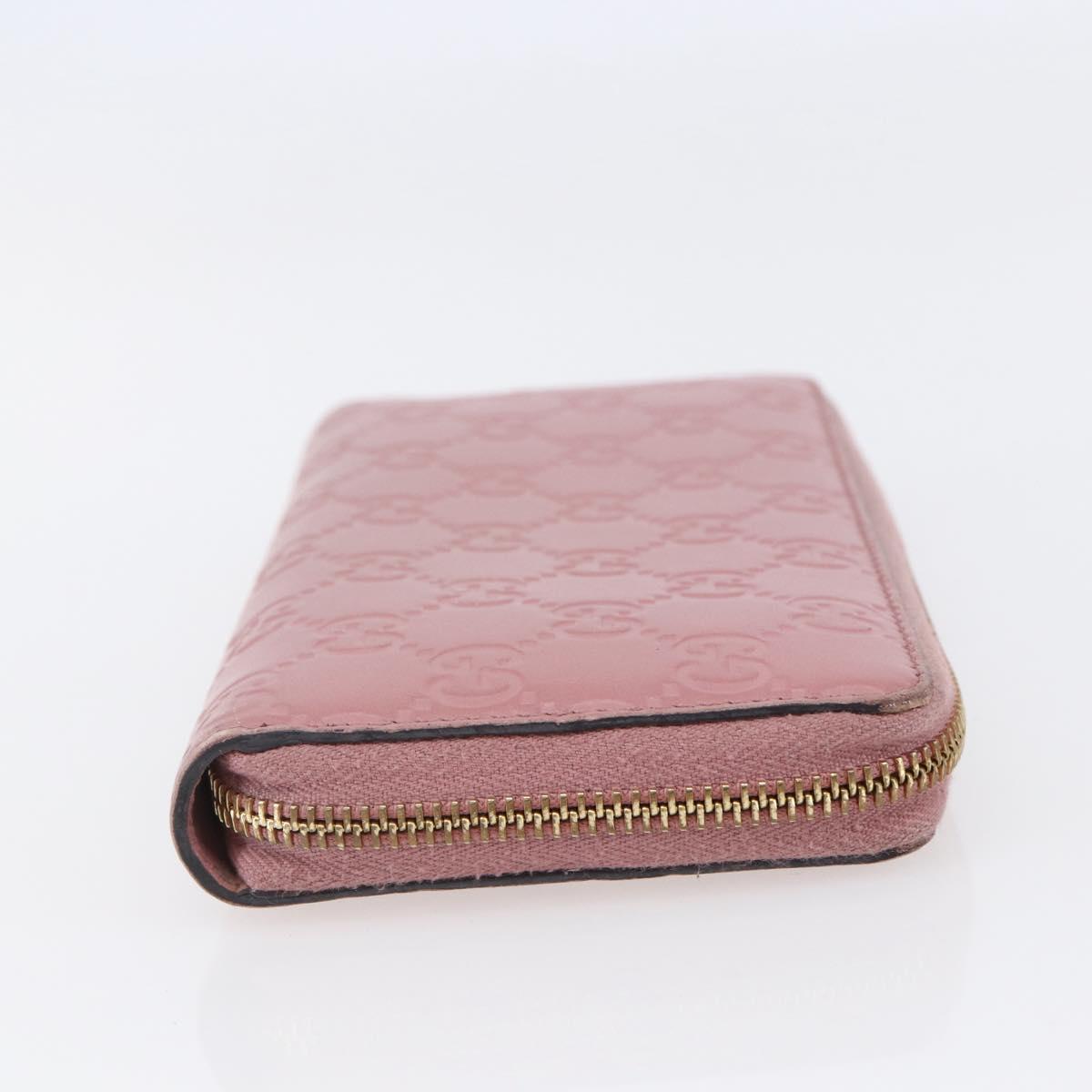 GUCCI GG Canvas Guccissima Long Wallet Leather Pink 410102 203887 Auth bs29790