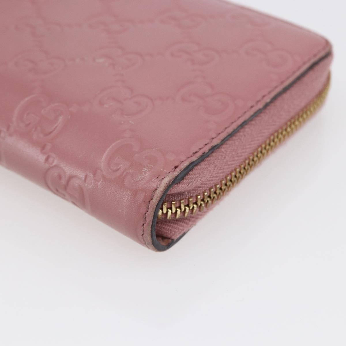 GUCCI GG Canvas Guccissima Long Wallet Leather Pink 410102 203887 Auth bs29790