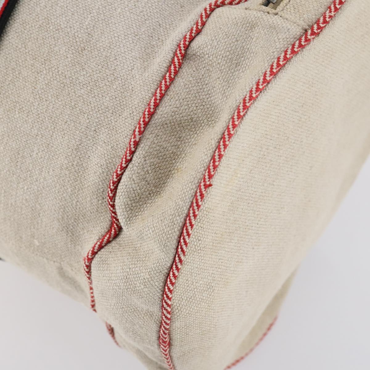 BOTTEGAVENETA Boston Bag Canvas Leather 2way Beige Auth bs29791